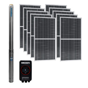 Bomba De Agua Solar Hyundai 7 Hp Con 10 Paneles Solares Y Caja De Control Inverter - Sun750x