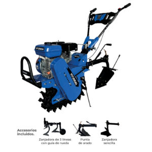 Motoazada Tipo Oruga Profesional Hyundai 7 Hp 3 Velocidades C/Accesorios - RAM741PLUS